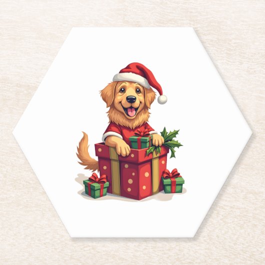 Golden Retriever Gift Wrap Untersetzer (Vorderseite)
