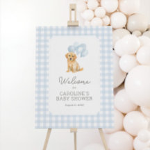 Golden Retriever Gingham Baby Dusche Begrüßungszei