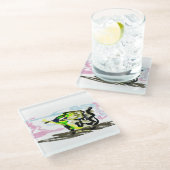 Golden Retriever Glasuntersetzer (Schrägansicht)