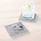 Golden retriever glasuntersetzer (Schrägansicht)