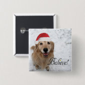 Golden retriever glauben Weihnachten Button (Vorne & Hinten)