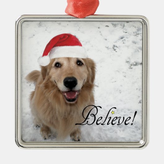 Golden retriever glauben Weihnachten Silbernes Ornament (Vorne)