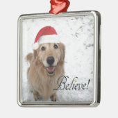 Golden retriever glauben Weihnachten Silbernes Ornament (Links)