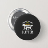 Golden Retriever Glitter Hundehaar Design Button (Vorne & Hinten)