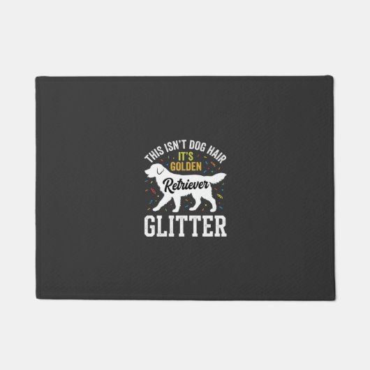 Golden Retriever Glitter Hundehaar Design Fußmatte (Vorderseite)