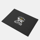 Golden Retriever Glitter Hundehaar Design Fußmatte (Schrägansicht)