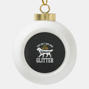 Golden Retriever Glitter Hundehaar Design Keramik Kugel-Ornament