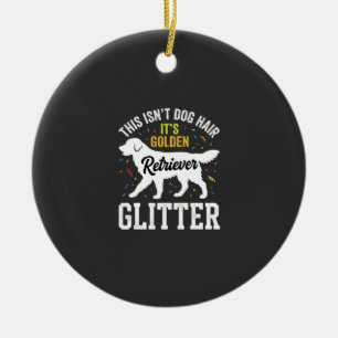 Golden Retriever Glitter Hundehaar Design Keramik Ornament