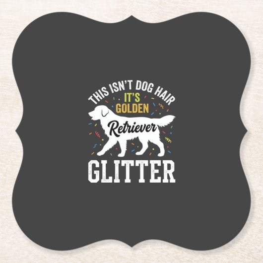 Golden Retriever Glitter Hundehaar Design Untersetzer (Vorderseite)