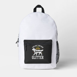 Golden Retriever Glitter-Hundehaardesign Bedruckter Rucksack