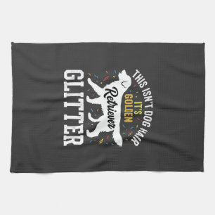 Golden Retriever Glitter-Hundehaardesign Geschirrtuch