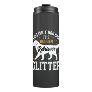 Golden Retriever Glitter-Hundehaardesign Thermosbecher