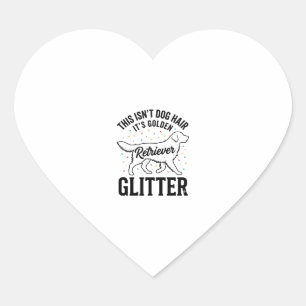 Golden Retriever Glitter Vintage Hundehaar-Shirt_1 Herz-Aufkleber