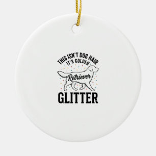Golden Retriever Glitter Vintage Hundehaar-Shirt_1 Keramik Ornament