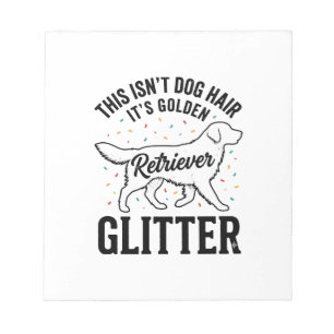Golden Retriever Glitter Vintage Hundehaar-Shirt_1 Notizblock