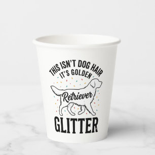 Golden Retriever Glitter Vintage Hundehaar-Shirt_1 Pappbecher