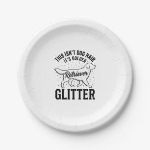 Golden Retriever Glitter Vintage Hundehaar-Shirt_1 Pappteller