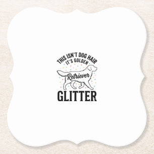 Golden Retriever Glitter Vintage Hundehaar-Shirt_1 Untersetzer