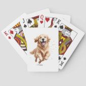 Golden Retriever glücklicher Spielspass Springen i Spielkarten (Rückseite)