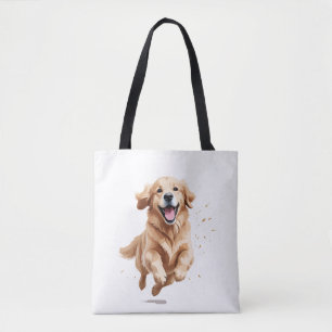 Golden Retriever glücklicher Spielspass Springen i Tasche