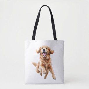 Golden Retriever glücklicher Spielspass Springen i Tasche