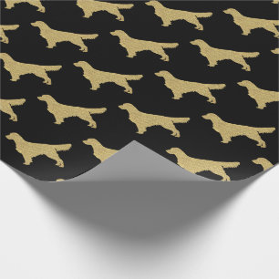 Golden Retriever   Gold-Glitzer Geschenkpapier