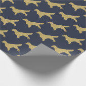 Golden Retriever | Gold-Glitzer Geschenkpapier (Ecke)
