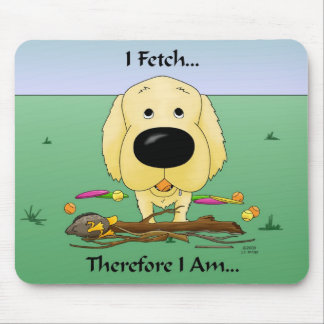 Golden retriever (Goldens), das ich. hole. Mousepad