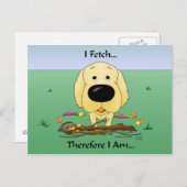 Golden Retriever(Goldens) I fetch.Postcard Postkarte (Vorne/Hinten)
