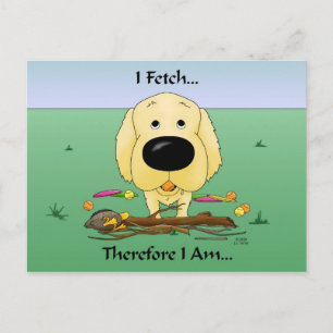 Golden Retriever(Goldens) I fetch.Postcard Postkarte