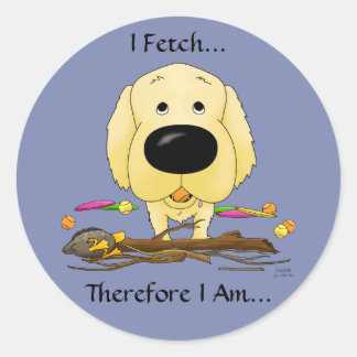 Golden Retriever(Goldens) Ich holte...Stickers Runder Aufkleber