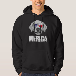 Golden Retriever Goldie Dog USA Flag US P Hoodie