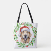 Golden Retriever Goldie Holiday Monogram Tasche (Rückseite)