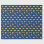 Golden Retriever Goldmedaille blauer Hundeliebhabe Geschenkpapier (Flach)