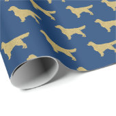 Golden Retriever Goldmedaille blauer Hundeliebhabe Geschenkpapier (Rolleneckpunkt)