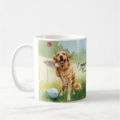 Golden Retriever Golf Wasserfarbe Kaffeetasse (Links)