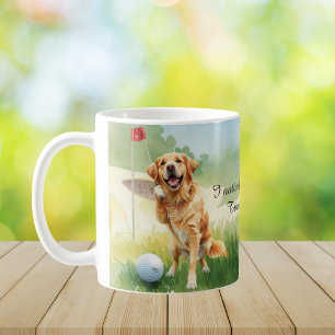 Golden Retriever Golf Wasserfarbe Kaffeetasse