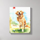 Golden Retriever Golf Watercolor Poster Leinwanddruck (Vorderseite)