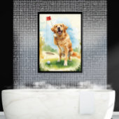 Golden Retriever Golf Watercolor Poster Leinwanddruck