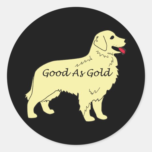 Golden Retriever Good as Gold Sticker (Vorderseite)