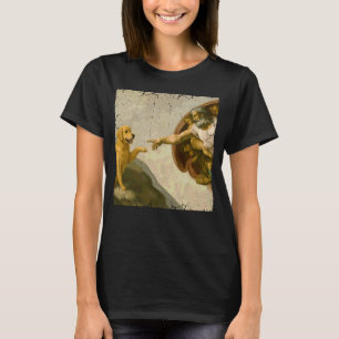 Golden Retriever Gott Schöpfung Adams Meme Lustig T-Shirt