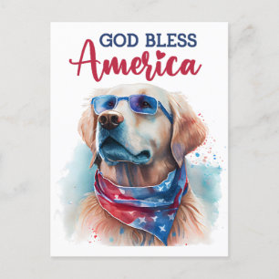 Golden Retriever, Gott segne Amerika Postkarte