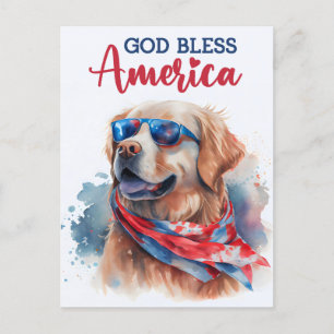Golden Retriever, Gott segne Amerika Postkarte