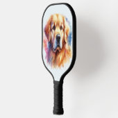 Golden Retriever Grace: Wasserfarben Pickleball Schläger (Links)