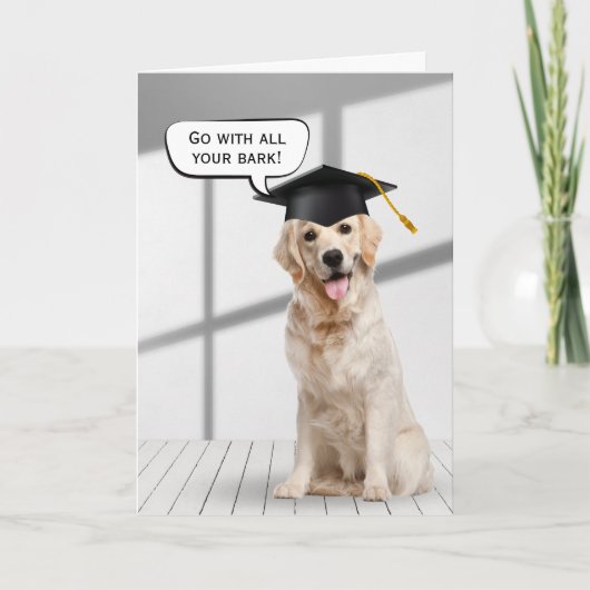 Golden Retriever Graduate mit schwarzer Spitze Karte (Vorderseite)