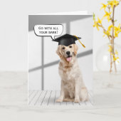 Golden Retriever Graduate mit schwarzer Spitze Karte (Gelbe Blume)
