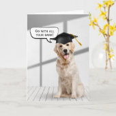 Golden Retriever Graduate on Wood Karte (Gelbe Blume)