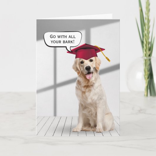 Golden Retriever Graduate with Red Cap Karte (Vorderseite)