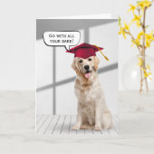 Golden Retriever Graduate with Red Cap Karte (Gelbe Blume)