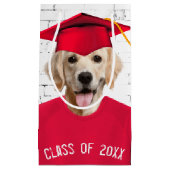 Golden Retriever Graduate with Red Cap Kleine Geschenktüte (Vorderseite)